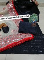 Black Cambric Cotton Tradional Wear Chikankari Readymade Salwar Suit