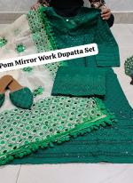 Bottle Green Cambric Cotton Tradional Wear Chikankari Readymade Salwar Suit