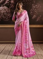 Pink Pure Silk Festival Wear Digital Printed Saree