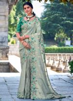 Grey Gadhwal Wedding Wear Hand Work Saree