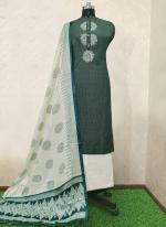 Cotton Green Festival Wear Embroidery Work Dress Material