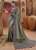 Mahendi Banarasi Silk Reception Wear Kachhi Work Saree