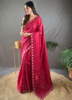 Rani Pure Silk Party Wear Border Work Saree