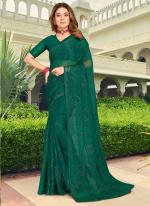 Rama Shimmer Silk Party Wear Swarovski Work Saree