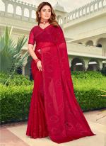 Rani Shimmer Silk Party Wear Swarovski Work Saree