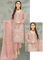 Pink Organza Silk Party Wear Embroidery Work Pakistani Suit
