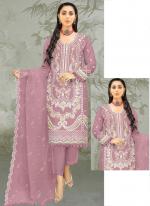 Purple Organza Silk Party Wear Embroidery Work Pakistani Suit