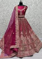 Rani Velvet Wedding Wear Embroidery Work Lehenga Choli