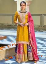 Yellow Silk Wedding Wear Embroidery Work Readymade Salwar Suit