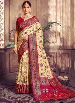 Beige Dola Silk Festival Wear Weaving Saree