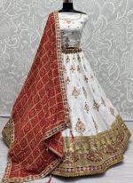 White Silk Party Wear Embroidery Work Lehenga Choli