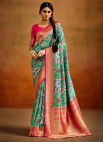 Pista Green Tussar Silk Tradional Wear Printed Saree