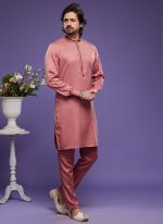 Pink Art Banarasi Silk Tradional Wear Thread Work Kurta Pajama