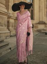 Pink Silk Festival Wear Zari Weaving Saree