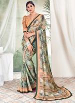 Peach Weightless Casual Wear Digital Printed Saree