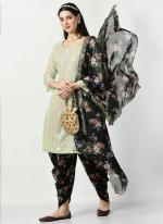 Pista Green Faux Georgette Tradional Wear Sequins Work Readymade Salwar Suit