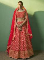 Red Georgette Wedding Wear Embroidery Work Lehenga Choli