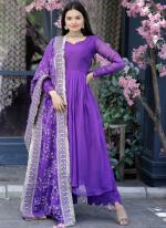 Purple Tabby Silk Festival Wear Embroidery Work Readymade Salwar Suit