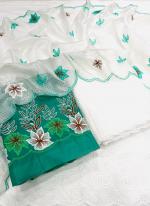 Green Pure Cotton Festival Wear Embroidery Work Dress Material