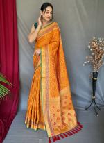 Mustard Pure Silk Festival Wear Weaving Saree