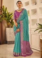 Firozi Banarasi Silk Party Wear Weaving Saree