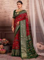 Red Dola Silk Tradional Wear Weaving Saree