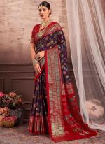 Wine Dola Silk Tradional Wear Weaving Saree