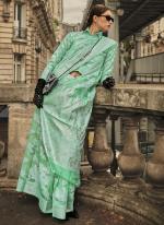 Pista Green Organza Wedding Wear Lucknowi Work Saree