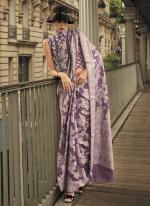 Purple Organza Wedding Wear Lucknowi Work Saree