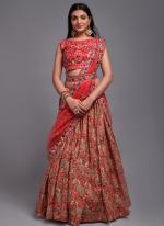 Gajri Viscose Silk Wedding Wear Embroidery Work Lehenga Choli