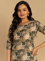 Beige Crepe Daily Wear Digital Printed Top