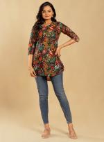 Multi Color Crepe Daily Wear Digital Printed Top