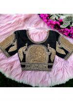 Black Silk Wedding Wear Embroidery Work Blouse