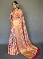 Pink Organza Festival Wear Digital Printed Saree