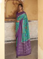 Teal Silk Party Wear Weaving Saree