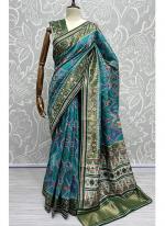 Sky Blue Patola Silk Wedding Wear Weaving Saree