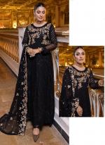 Black Faux Georgette Traditional Wear Sequins Work Pakistani Suit