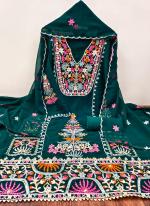 Rama Georgette Festival Wear Embroidery Work Dress Material