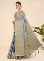 Grey Pure Viscose Festival Wear Weaving Saree