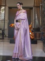 Lilac Silk Party Wear Weaving Saree