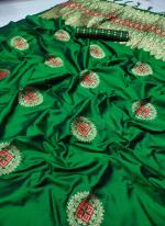 Green Lichi Silk Festival Wear Weaving Saree