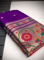 Purple Silk Festival Wear Paithani Saree