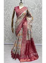 Pink Meena Silk Reception Wear Thread Work Saree