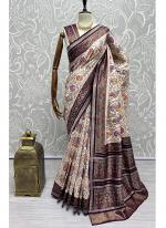 Purple Meena Silk Party Wear Thread Work Saree