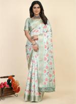 Pista Green Pure Dola Festival Wear Digital Printed Saree