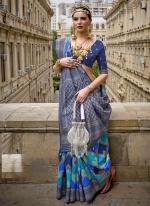 Blue Silk Festival Wear Weaving Saree