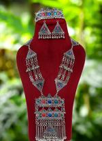   Party Wear  Multi Oxidized Temple Necklace Set