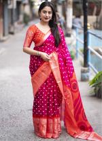 Jute Silk Rani Traditional Wear Weaving Saree