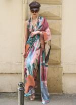 Georgette Satin Multi Colour Party Wear Digital Printed Saree