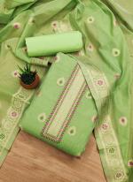 Banarasi Silk Pista Green Traditional Wear Weaving Dress Material
